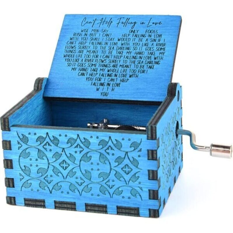 Can’t Help Falling in Love Wood Music Box – Romantic Gift for Lover