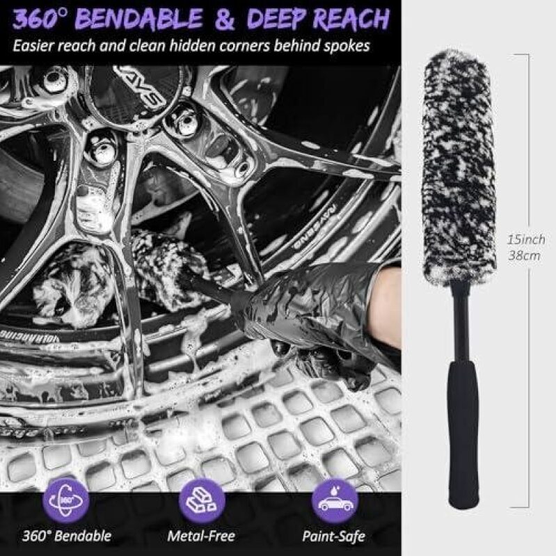 6-Piece Car Wheel and Tire Brush Set - 40% OFF