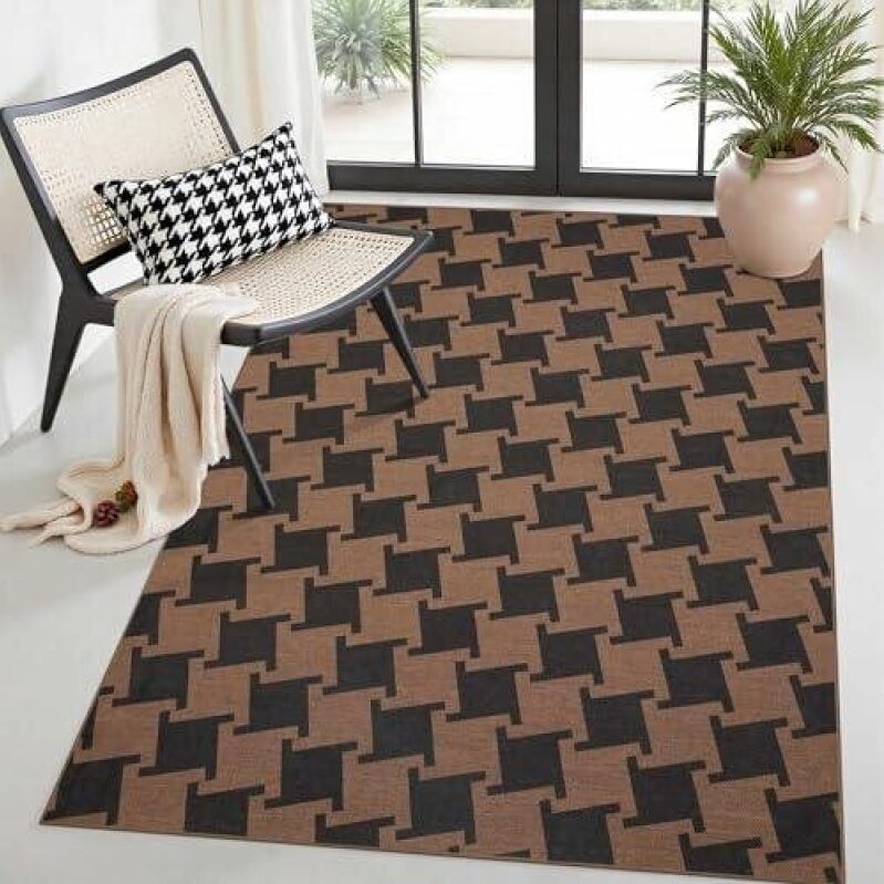 Modern Geometric Patterned Non-Slip Jute Rug - 50% Discount