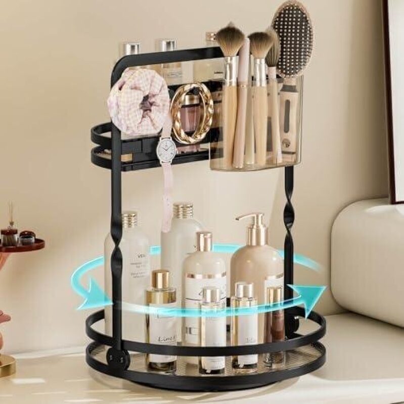 Maximize Your Vanity Space with This 360° Rotating Makeup Organizer