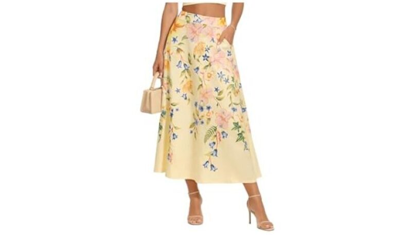 Elegant Floral Maxi Skirt with Pockets for Women - Casual Chic