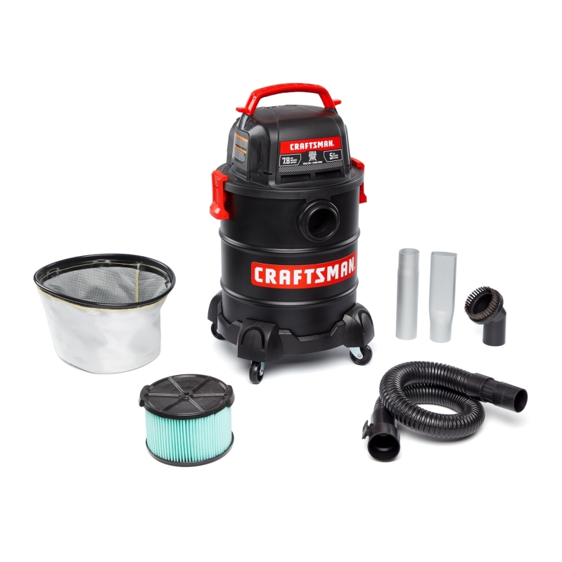 CRAFTSMAN 5 Gallon Ash Vacuum Cleaner - Powerful and Efficient Outdoor Cleaning