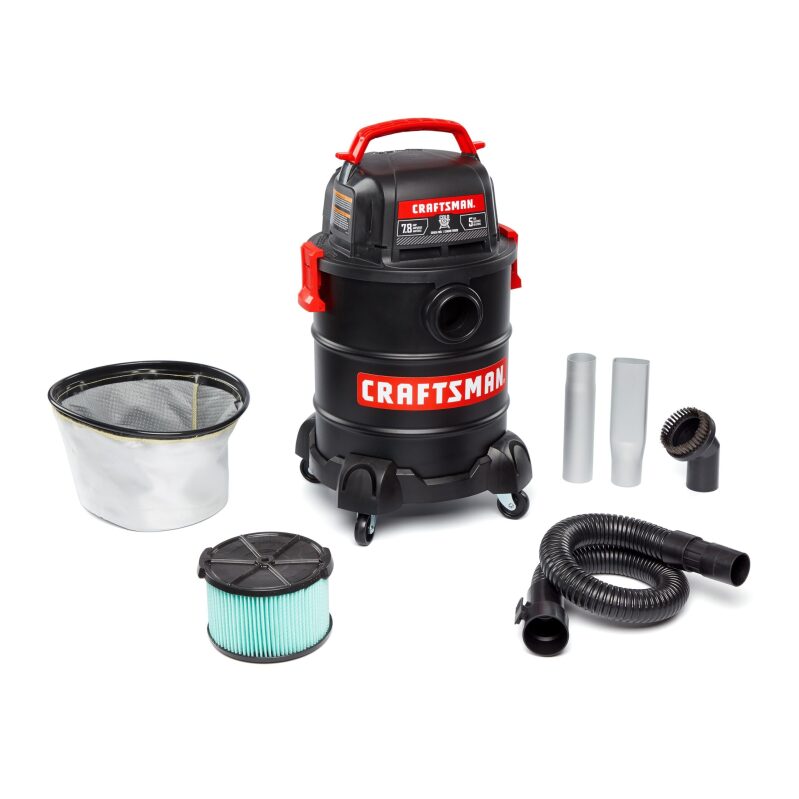 CRAFTSMAN 5 Gallon Ash Vacuum Cleaner - Powerful and Efficient Outdoor Cleaning
