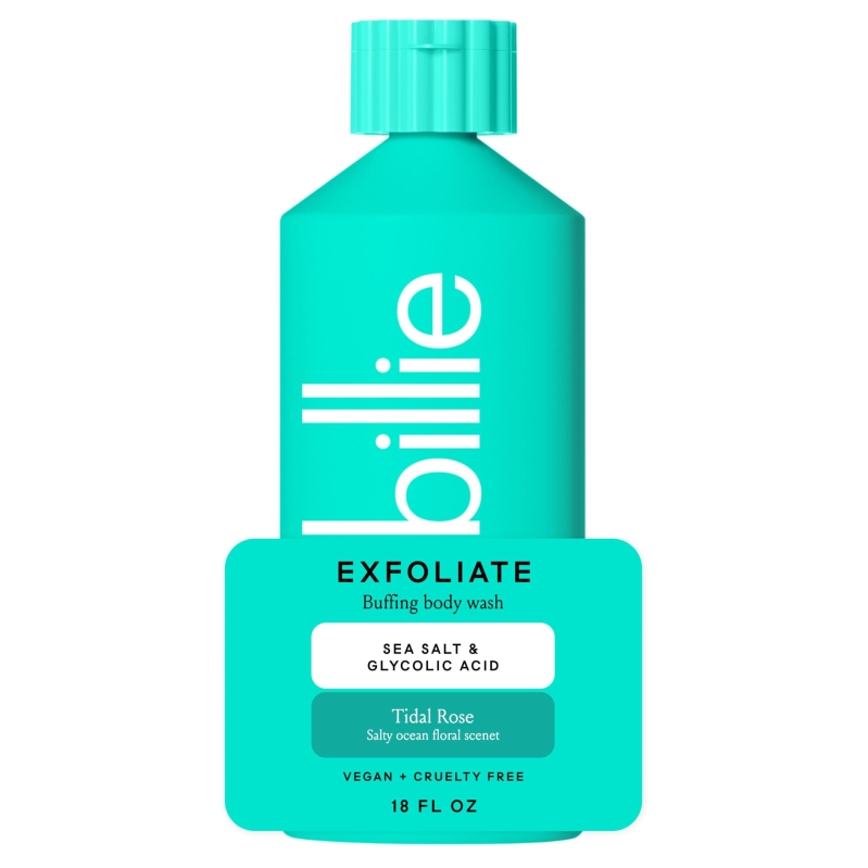 Billie Exfoliating Body Wash: Sea Salt & Floral Scent, 18oz