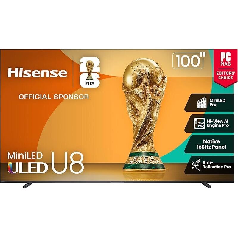 Hisense 100-inch U8 Mini-LED ULED 4K UHD Google Smart TV