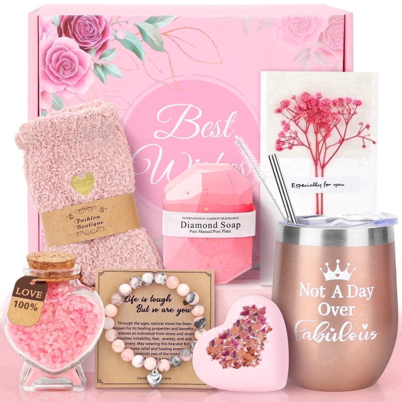 10pk Mothers Day Gifts Baskets - Unique Spa Gift Basket Set for Her