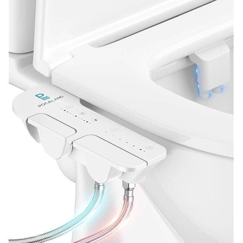 Pocaland Ultra-Slim 3-in-1 Bidet with Warm Water and Self-Cleaning Feature
