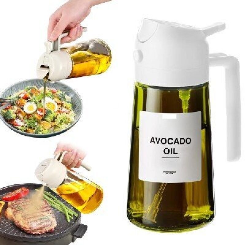 16oz Dual-Use Glass Oil Dispenser - Perfect for Kitchen Use