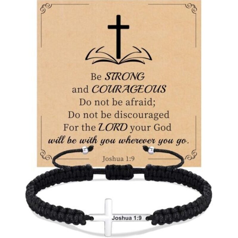 Inspirational Christian Cross Bracelet for Women, Youth Religious Jewelry