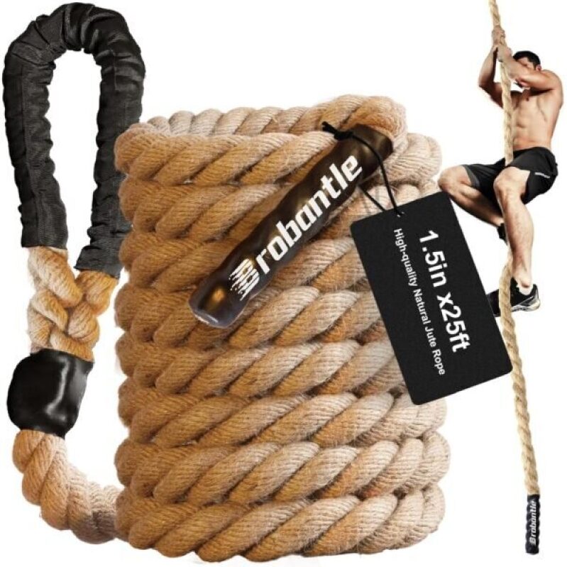 Brobantle 25ft Climbing Rope - 1.5in Diameter for Gym and Outdoor Use