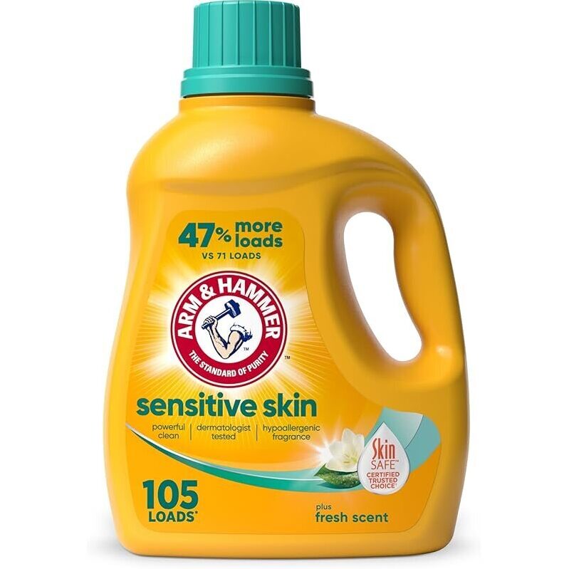 ARM & HAMMER Sensitive Skin Liquid Laundry Detergent Fresh 105oz