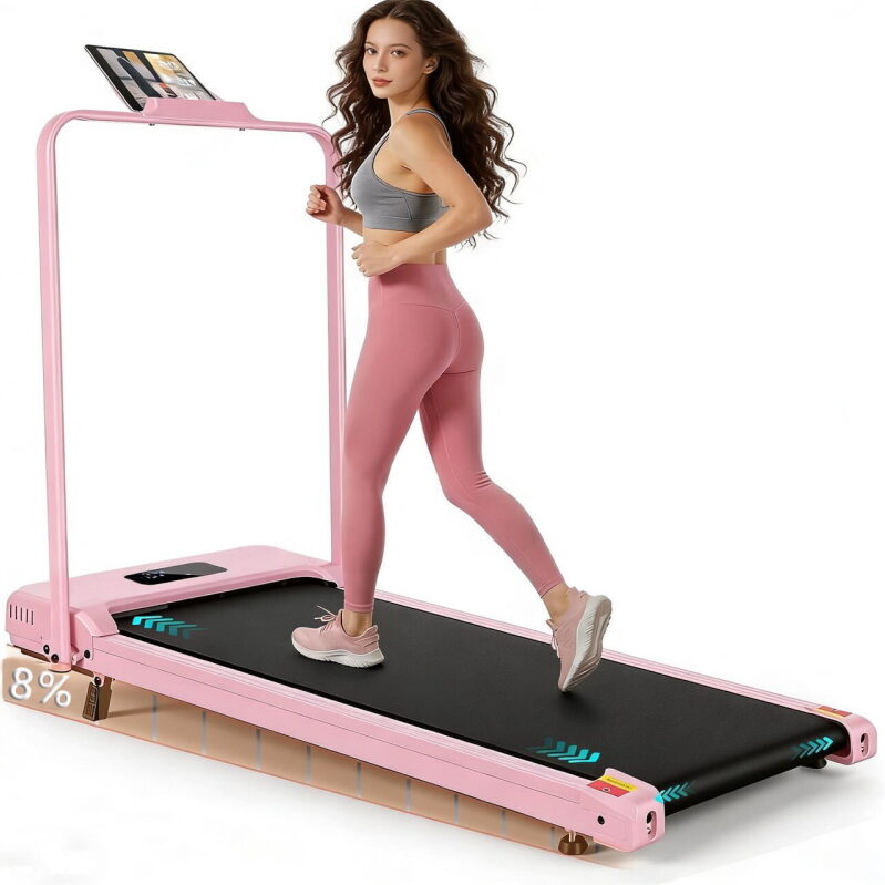 Simpfree Walking Pad with Handle Bar and Adjustable Incline - Compact and Quiet Home Treadmill