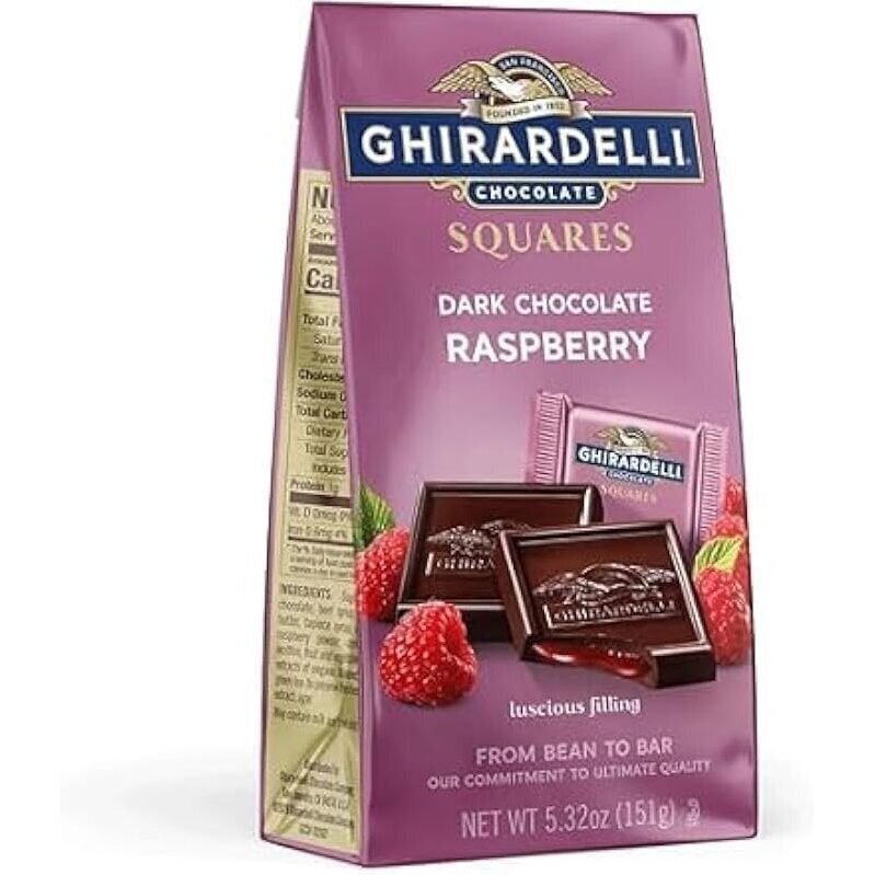 Ghirardelli Dark Chocolate Raspberry Squares - Rich, Decadent Treat