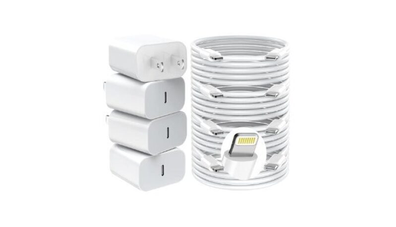 GREPHONE 20W PD USB C Wall Charger 4 Pack with 6FT Fast Charging Cable for iPhone 14/13/12/11/XS, iPad