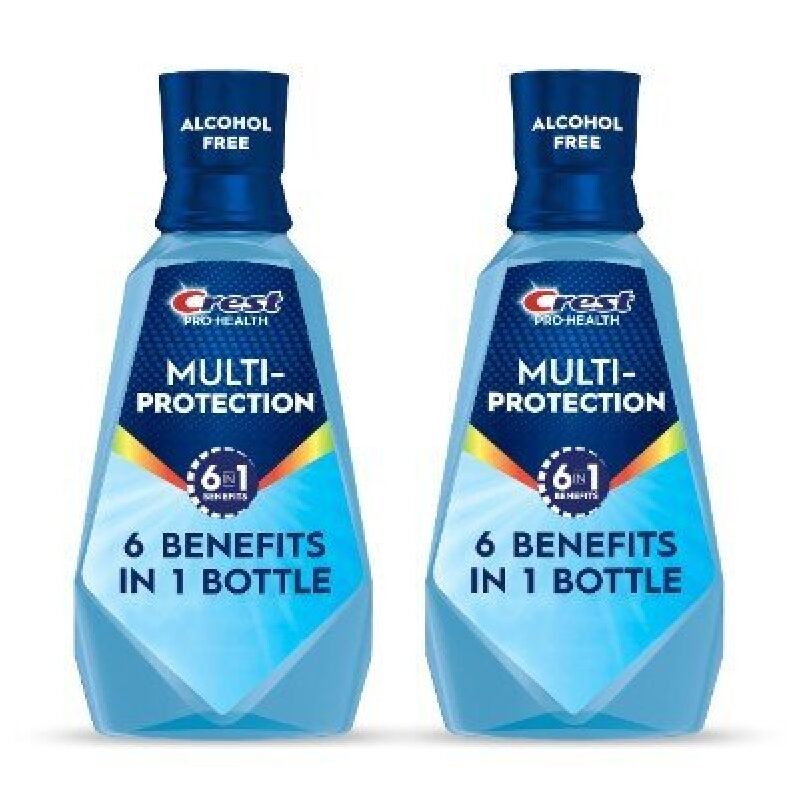 Crest Multi-Protection Mouthwash - 1L Bottles, 2 Pack