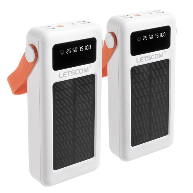 2-Pack Letscom 30,000mAh Solar Power Banks - $30 Shipped