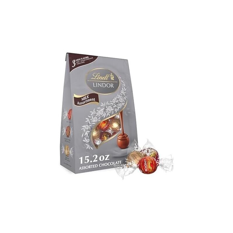 Lindt Lindor Milk Assorted Chocolate Candy Truffles 15.2oz Bag