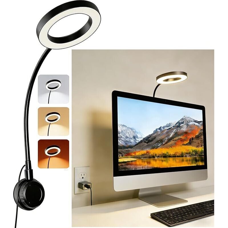 Suction Cup LED Desk Lamp with 3 Lighting Modes and 10 Brightness Levels