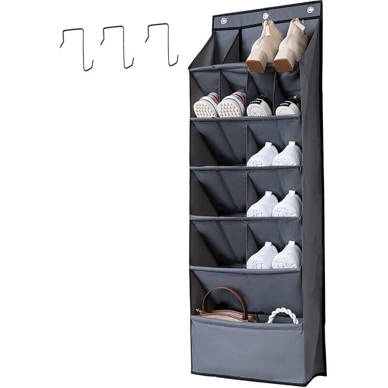 NELLHOMY Over the Door Shoe Organizer with 16 Pockets - Maximize Your Space