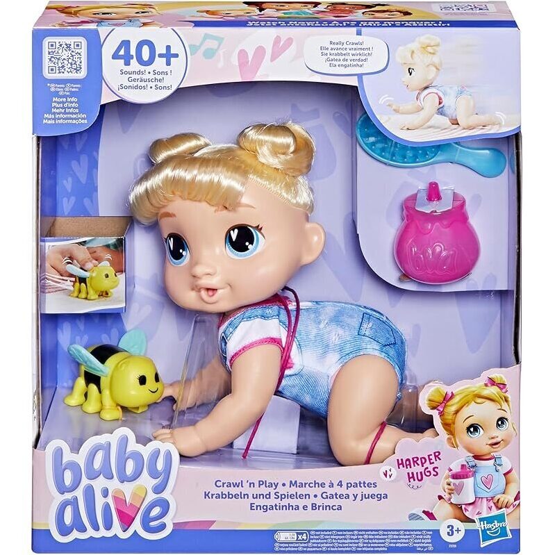 Baby Alive Crawl N Play Harper Hugs - Engaging Baby Doll Playset