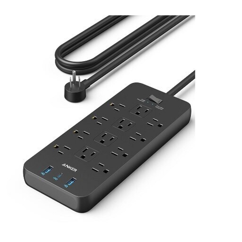Anker 12-Port Power Strip with 3 USB Ports - Surge Protection