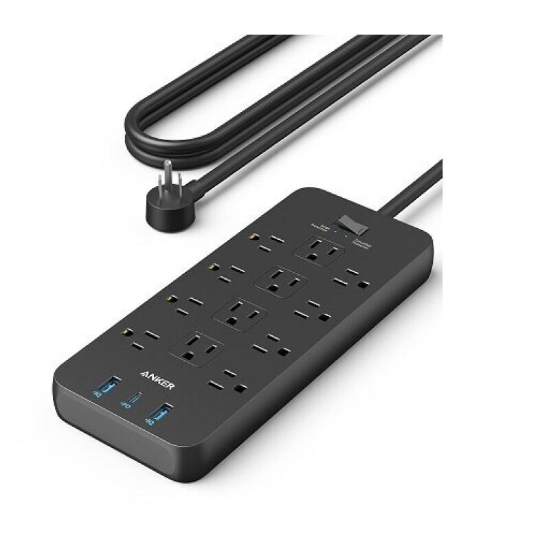 Anker 12-Port Power Strip with 3 USB Ports - Surge Protection