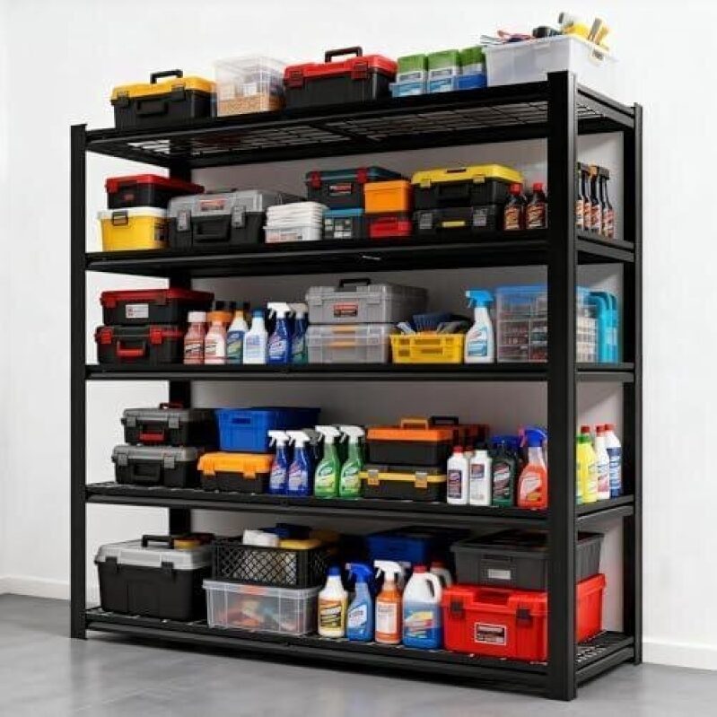 Maximize Your Storage with Five-Layer Metal Shelving - 44% Discount