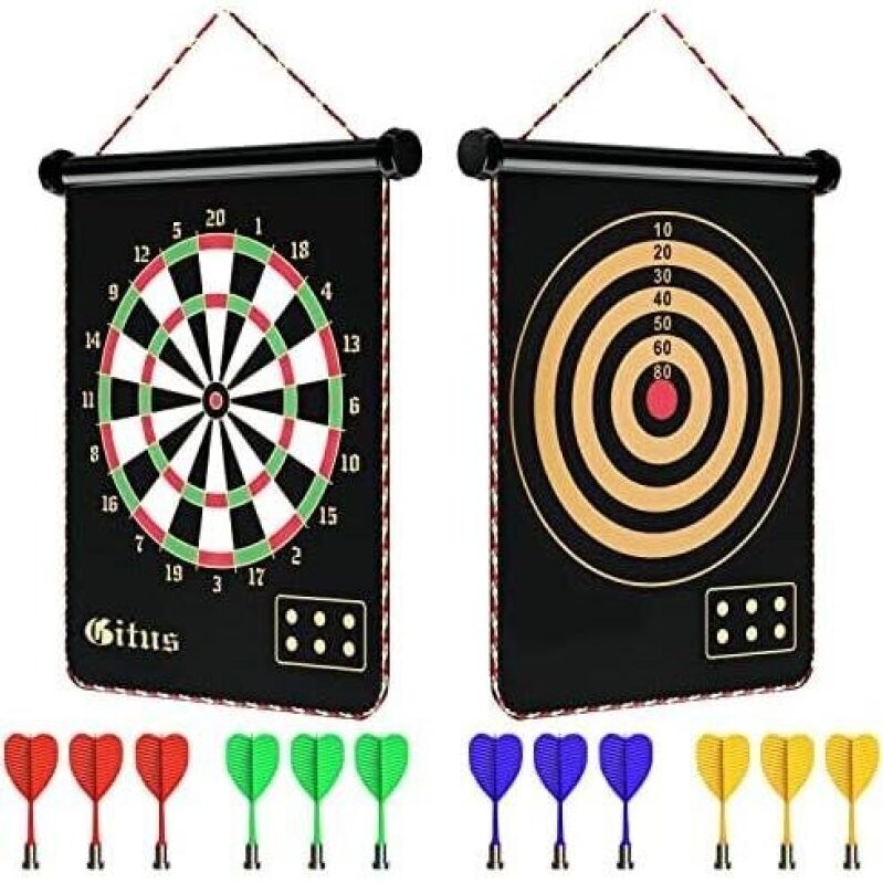 Magnetic Dartboard Set for Kids - 12 Darts, Indoor & Outdoor Fun, Ages 8-13