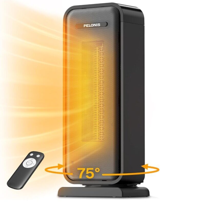 PELONIS Ceramic Portable Indoor Space Heater - 1500W, Upgraded for Fast Heating