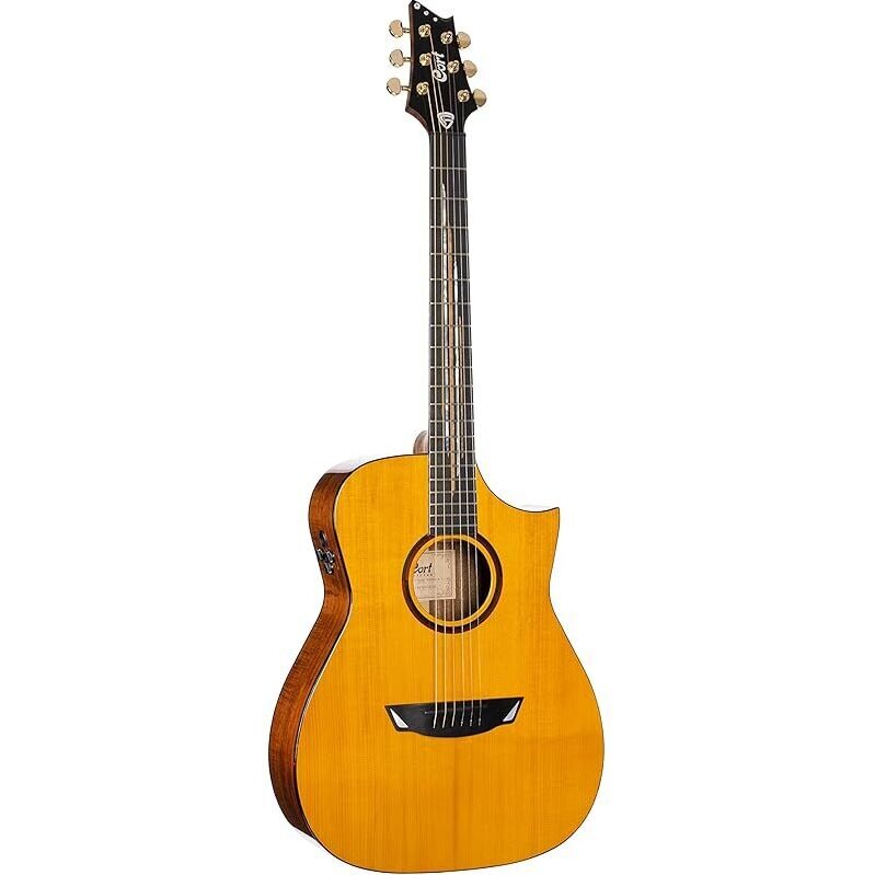 Cort 6 String Acoustic-Electric Guitar - Natural Glossy, Premium Sound & Versatility