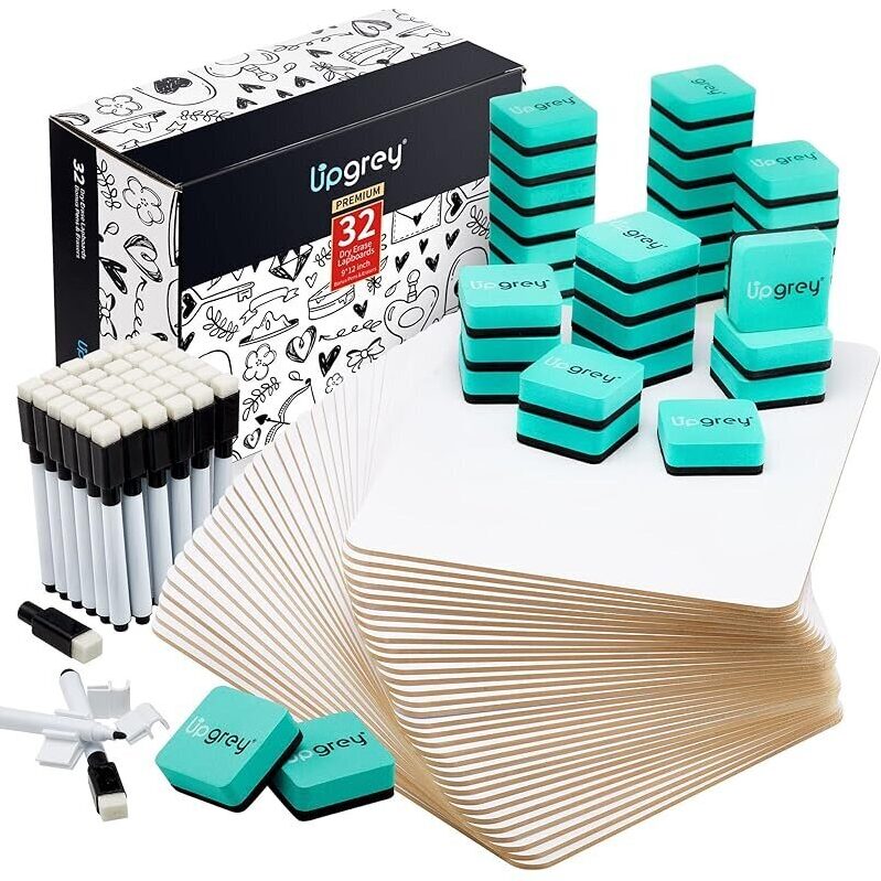 32-Pack Upgrey Dry Erase Lapboards - Perfect for Classrooms and Homes