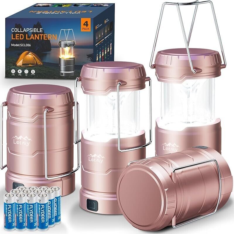 4-Pack LETMY LED Camping Lantern - Portable, Energy-Efficient Outdoor Lighting