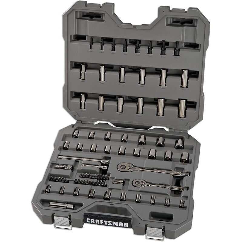 CRAFTSMAN Overdrive 80-Piece Gunmetal Chrome Mechanics Tool Set