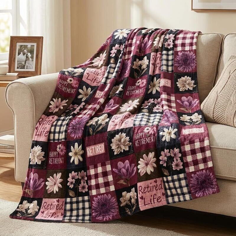 Retirement Flannel Blanket Throw - 50x60-inch
