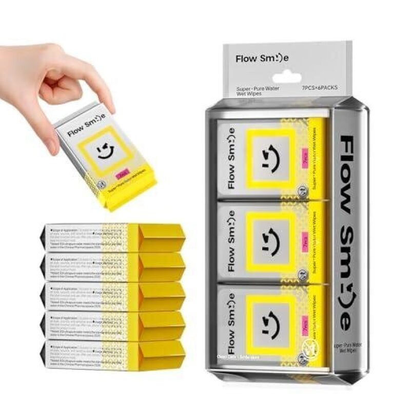 Flow Sm:)e Super-Pure Water Wet Wipes - Travel Pack