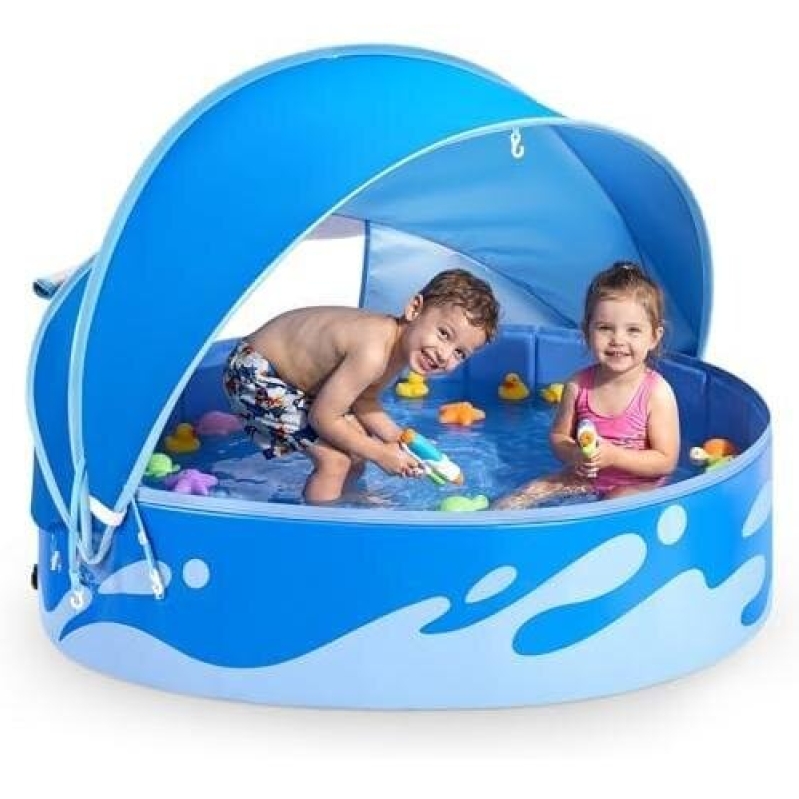 Portable 48-Inch Kids' Pet Pool with Canopy - 52% Off