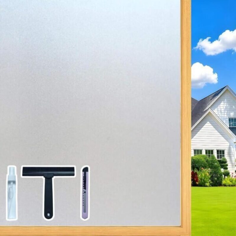 ZHMRROAD Sandblasted Glass Window Privacy Film - 17.5 x 78.7 Inches