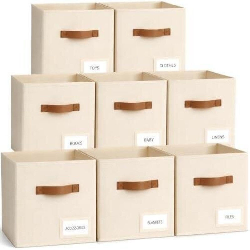 Eight 11-Inch Fabric Storage Bins with Handles - 50% Off