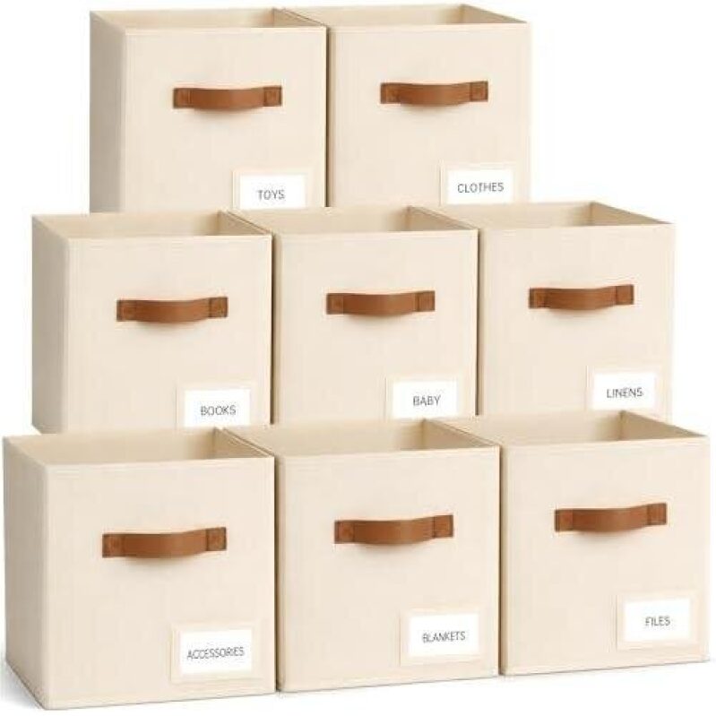 Eight 11-Inch Fabric Storage Bins with Handles - 50% Off