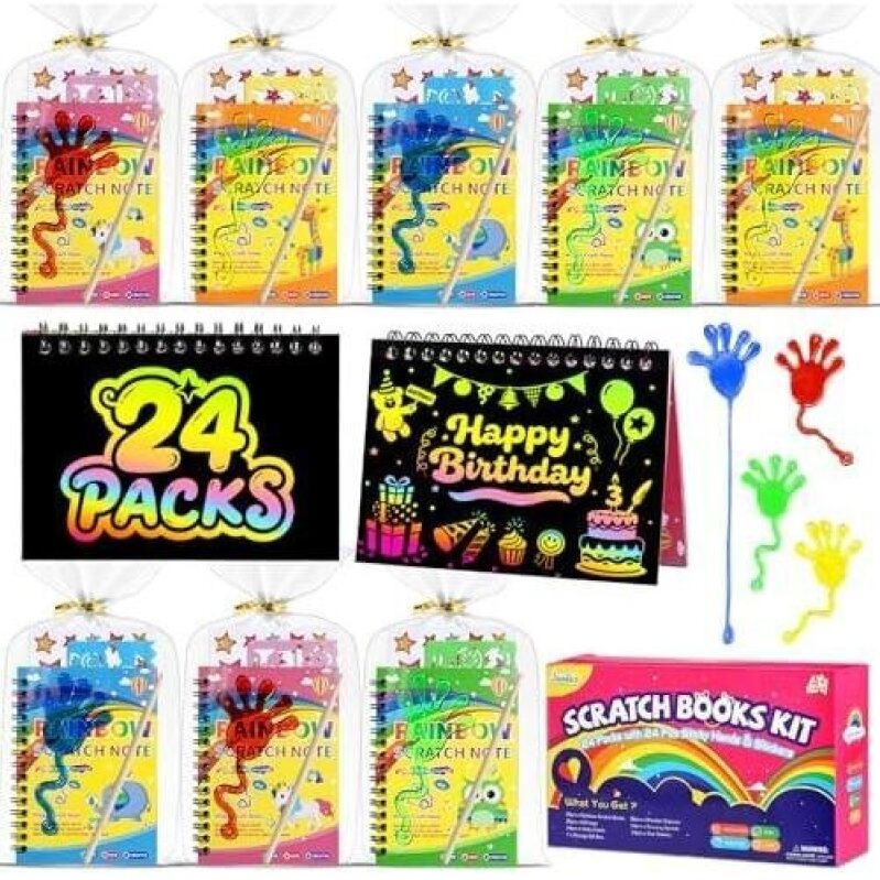 Engaging 24-Piece Scratch Note Set with Toys and Stickers - 40% Discount