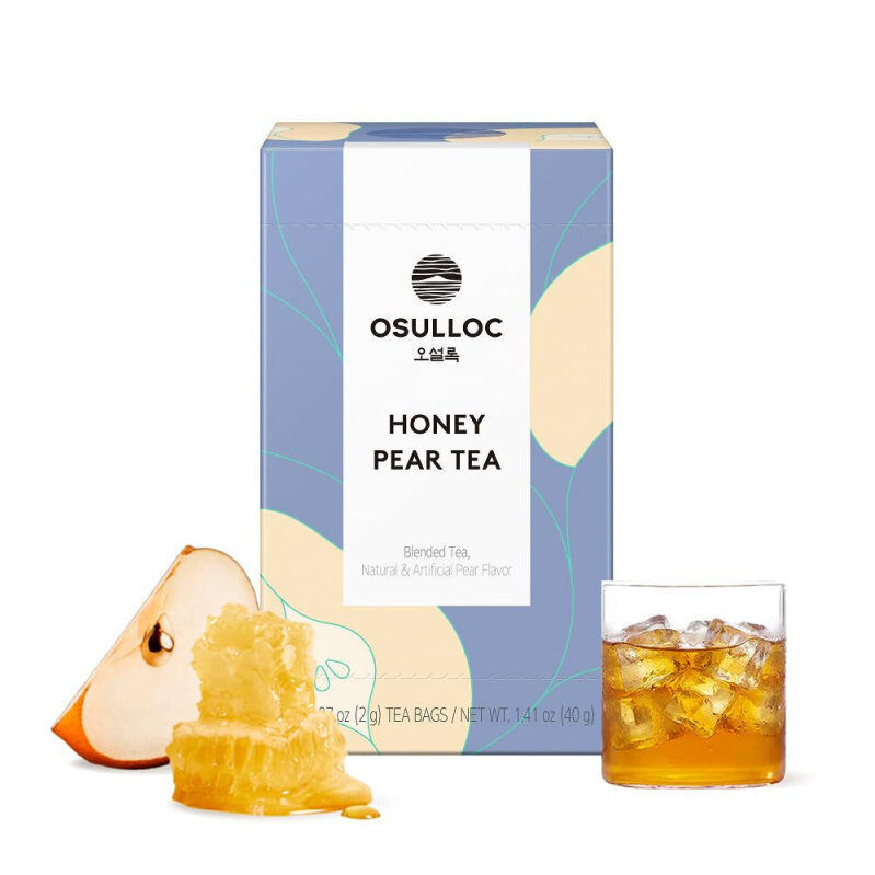 Honey Pear Flavored Fruit Tea Bags by OSULLOC - 20 Count