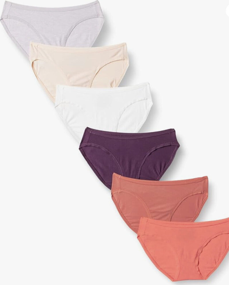 Amazon Essentials Women's Cotton Underwear 6-Pack - Prime Shipping