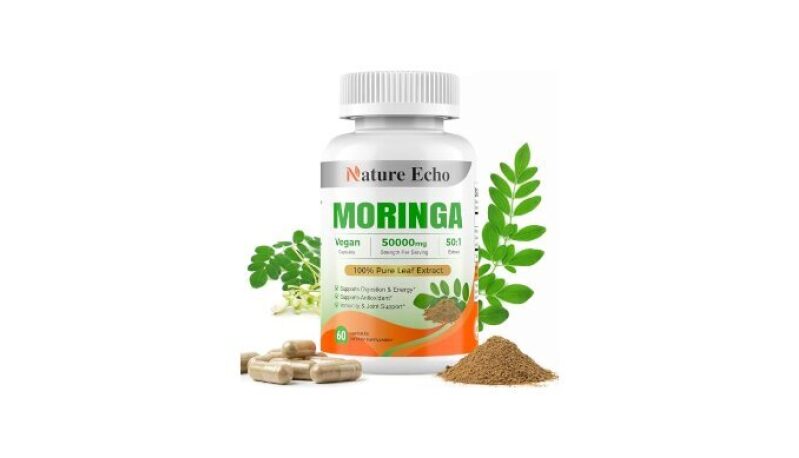 Nature Echo Moringa Oleifera Capsules - Premium 50:1 Extract for Energy & Immune Support