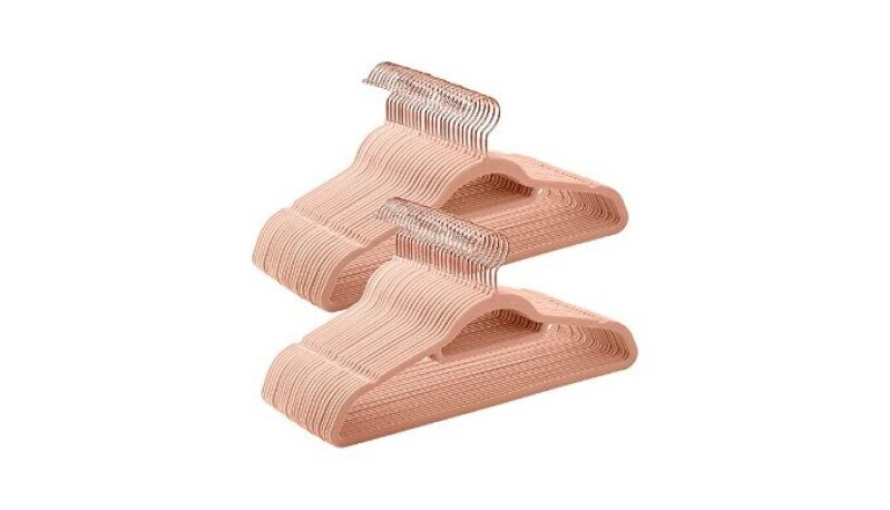 SONGMICS Velvet Hangers: Premium Set of 50 - Coral Pink