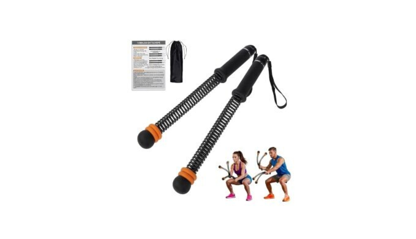 Vnmlopi Ropeless Battle Rope: Adjustable Weights, Cordless, Home Gym, Strength Training, 2-Pack