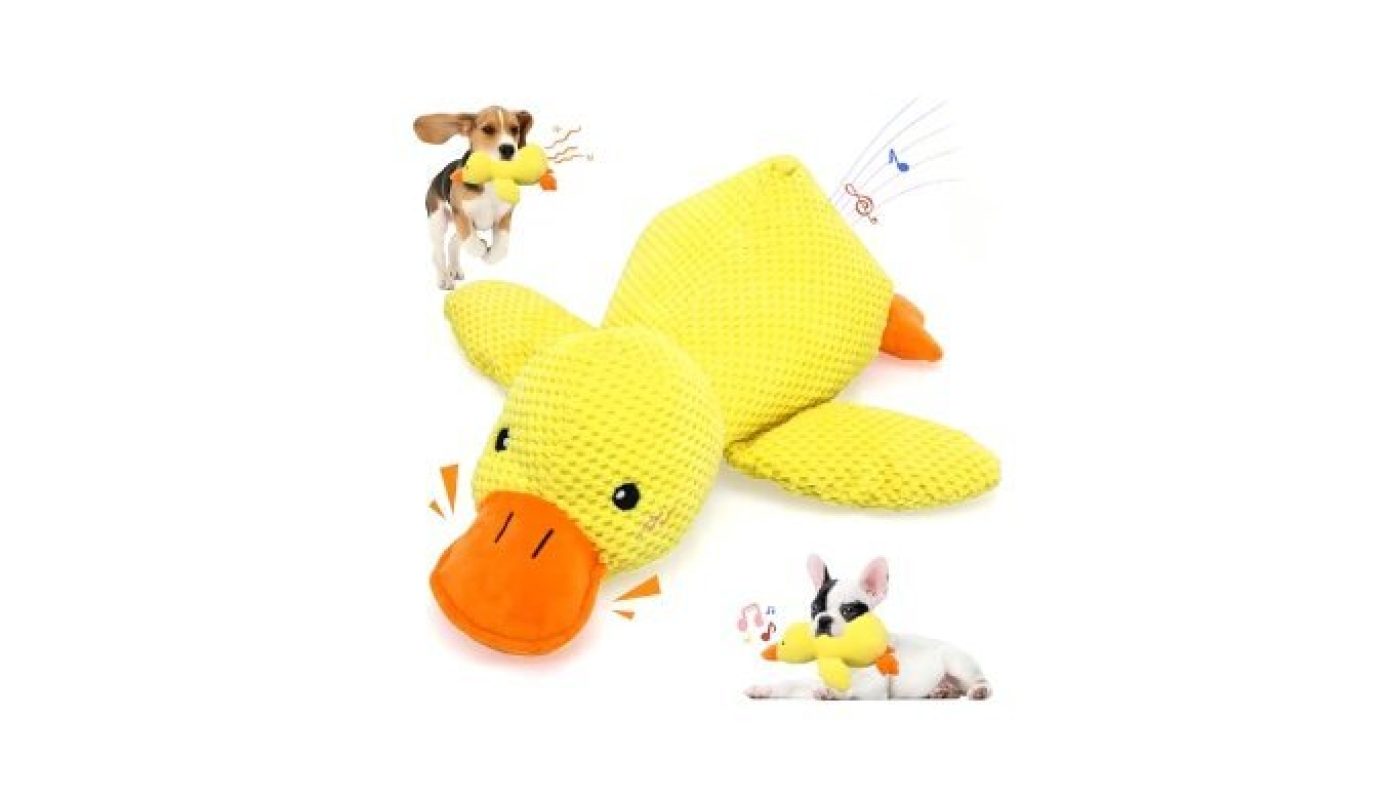 Interactive Quacking Duck Toy for Dogs - Yellow