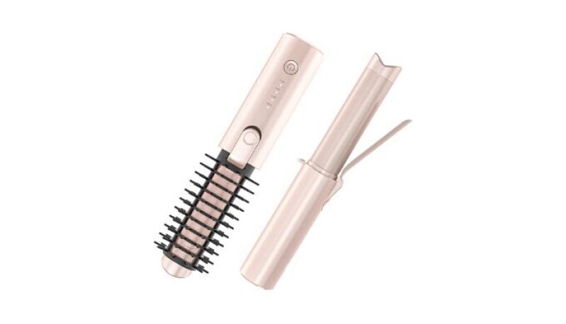 Youbella Cordless Hair Curling Iron Brush - Portable Travel Hair Curler