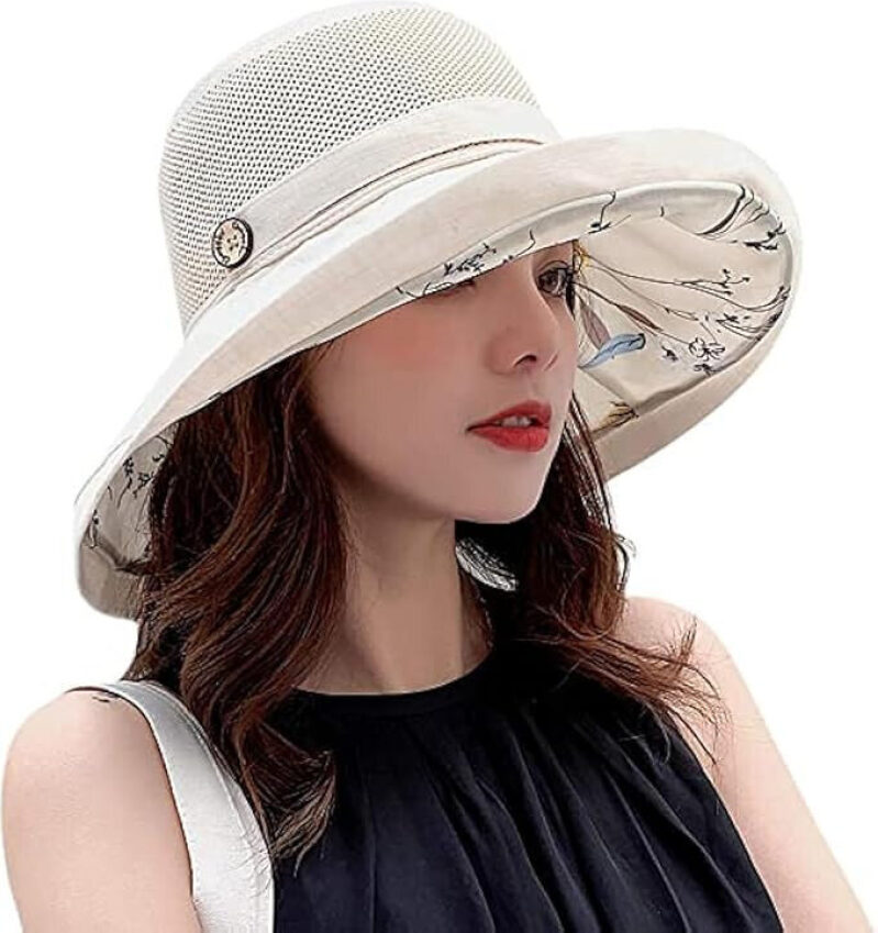 Women's Summer UV-Protection Sun Hat with Wide Brim