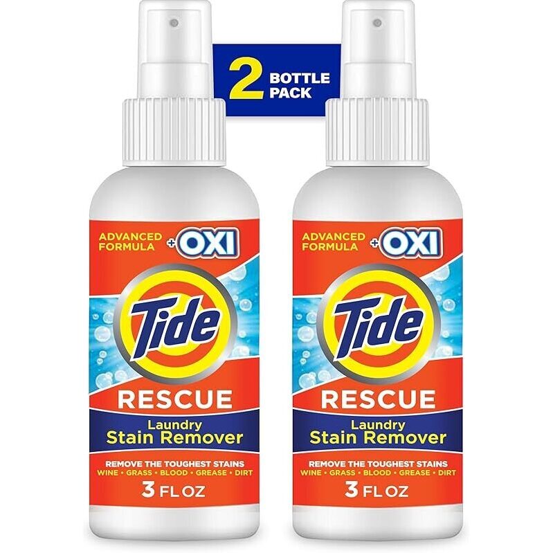 2-Pack Tide Rescue Laundry Stain Remover Spray with Oxi - Efficient Stain Removal