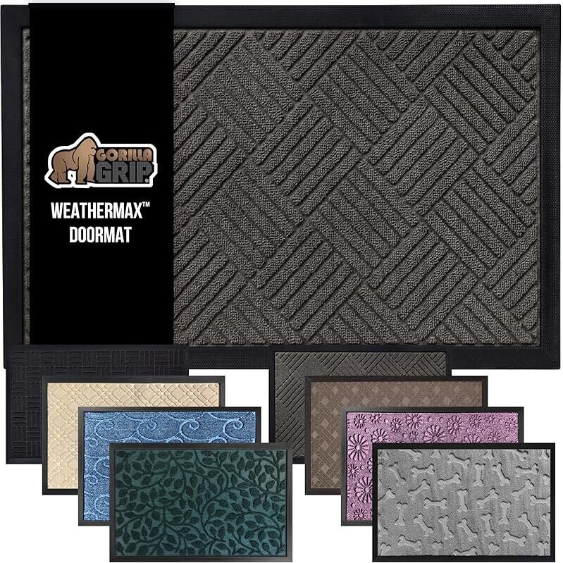 Gorilla Grip 100% Waterproof All-Season WeatherMax Doormat - Durable & Effective